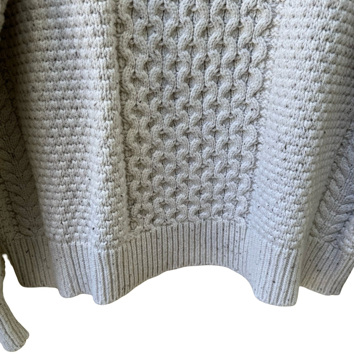 Mutual Weave Nautical Hygge Cable Knit Coastal Fisherman Sweater Cream Mens XXL