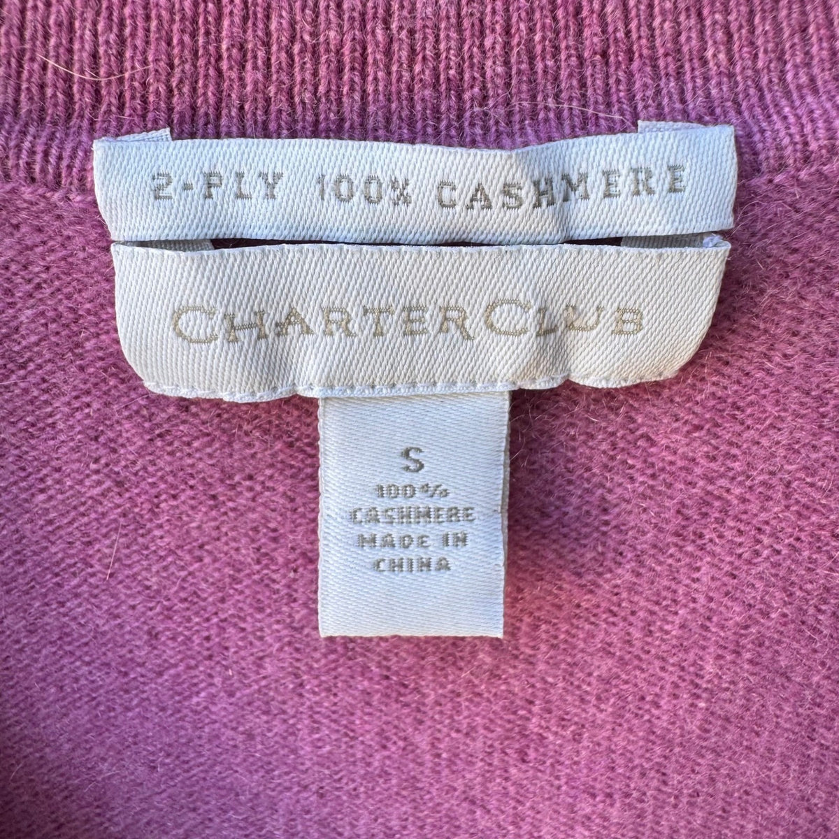 Charter Club 2-Ply 100% Cashmere Quiet Luxury Preppy Minimalist Polo Sweater S
