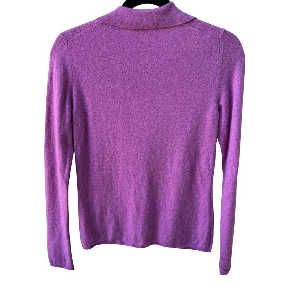 Charter Club 2-Ply 100% Cashmere Quiet Luxury Preppy Minimalist Polo Sweater S