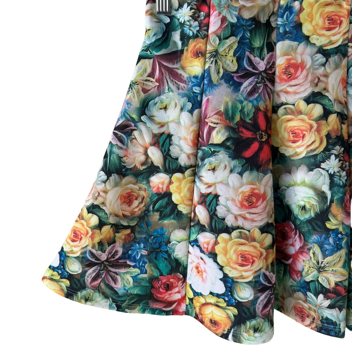 Guess Los Angeles Vintage Floral Multicolor Roses A-Line Skater Mini Skirt - Med