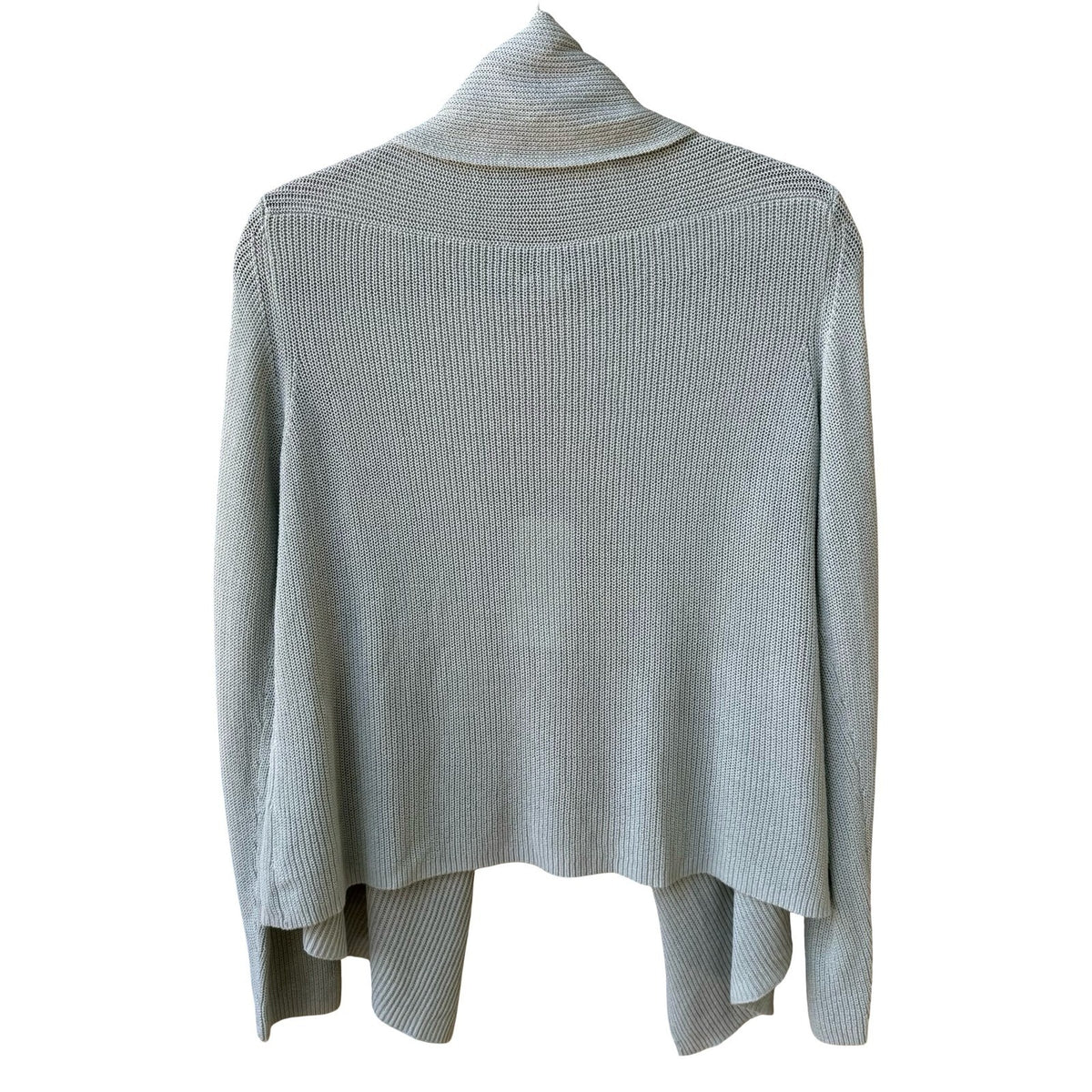 Eileen Fisher Italian Silk Organic Cotton Open Front Cardigan Sky Blue L NEW