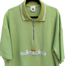 Switch Damani Dada Supreme Vintage Lime Green Quarter Zip Polo Shirt Mens XL Made USA 3 image