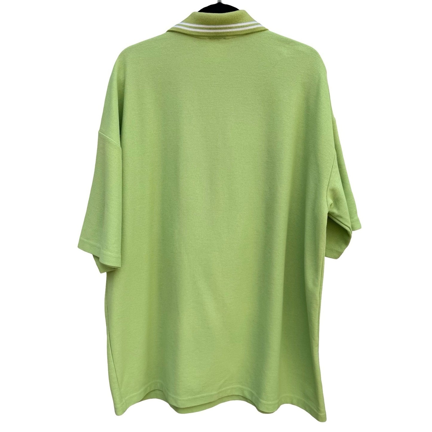 Damani Dada Supreme Vintage Lime Green Quarter Zip Polo Shirt Mens XL Made USA