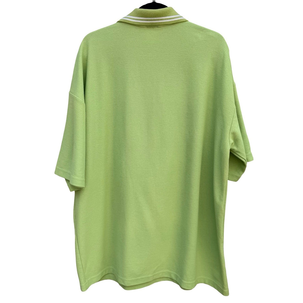 Damani Dada Supreme Vintage Lime Green Quarter Zip Polo Shirt Mens XL Made USA