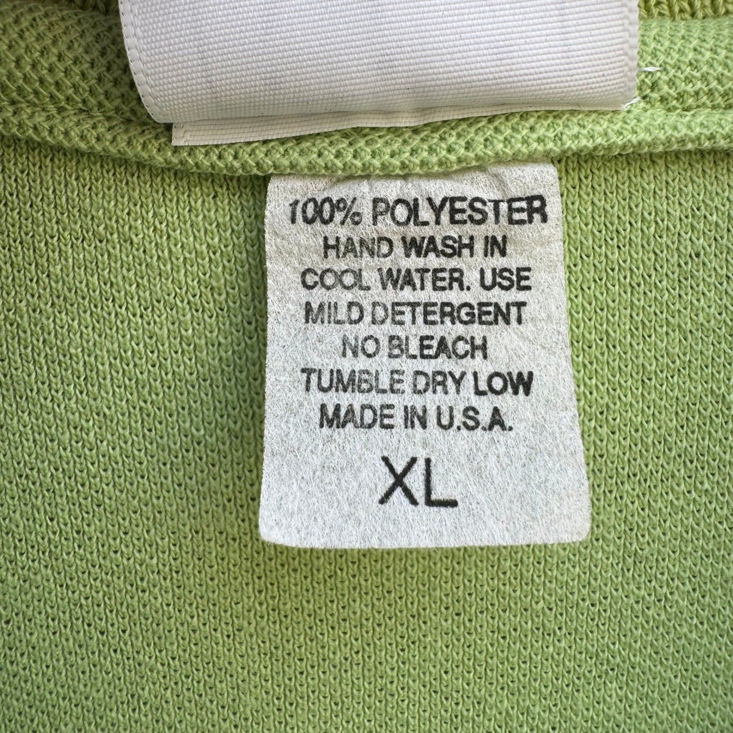 Damani Dada Supreme Vintage Lime Green Quarter Zip Polo Shirt Mens XL Made USA