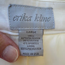 Switch Erika Kline Minimalist Satin Trim Straight Leg Dress Pants Trousers White L NEW 2 image