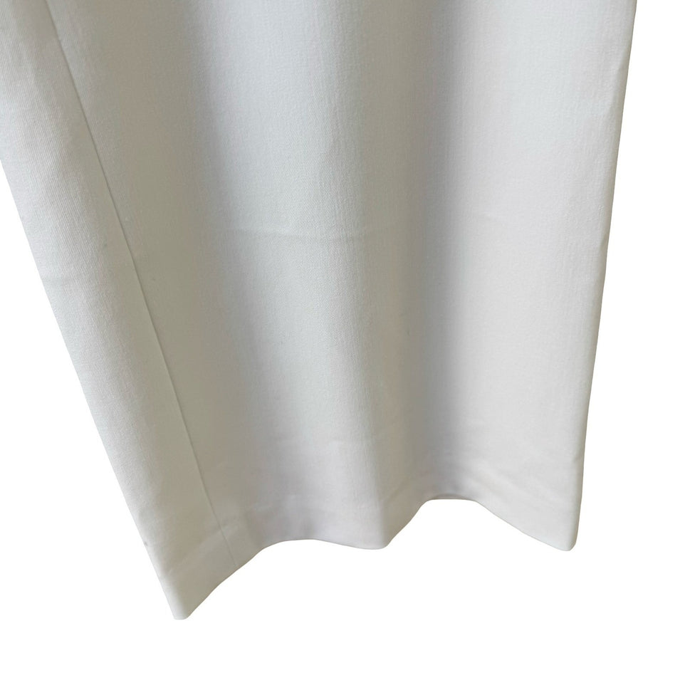 Erika Kline Minimalist Satin Trim Straight Leg Dress Pants Trousers White L NEW