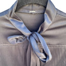 Switch Vintage Black Tie Neck Pleated Long Sleeve Dress Officecore Secretary Style 2 image