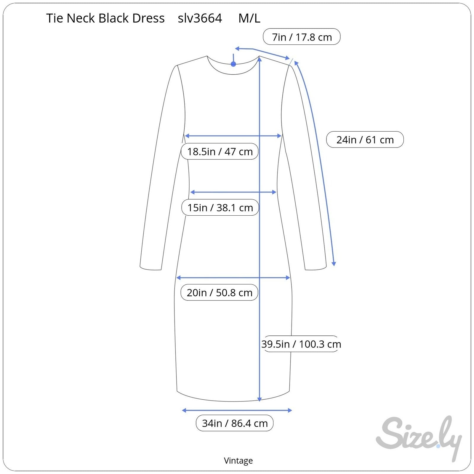 Vintage Black Tie Neck Pleated Long Sleeve Dress Officecore Secretary Style