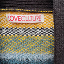 Switch Love Culture Striped Open Front Fuzzy Knit Cardigan Sweater Cozy Knit Womens S/M 2 image