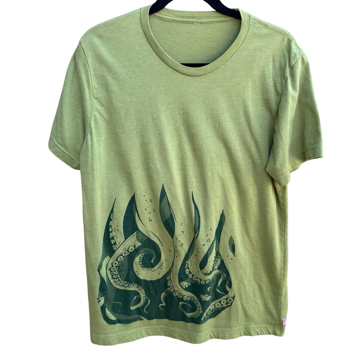 Chibi Yeti Octopus Tentacle Kracken Sea Monster Nautical Graphic Tee Green Shirt
