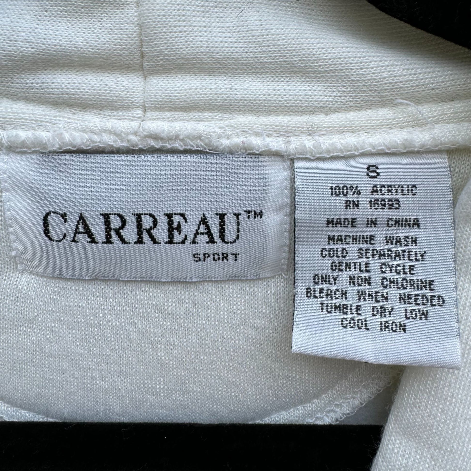 Carreau Sport Vintage 90s Womens White Oversized Shoulder Pads Button Cardigan S