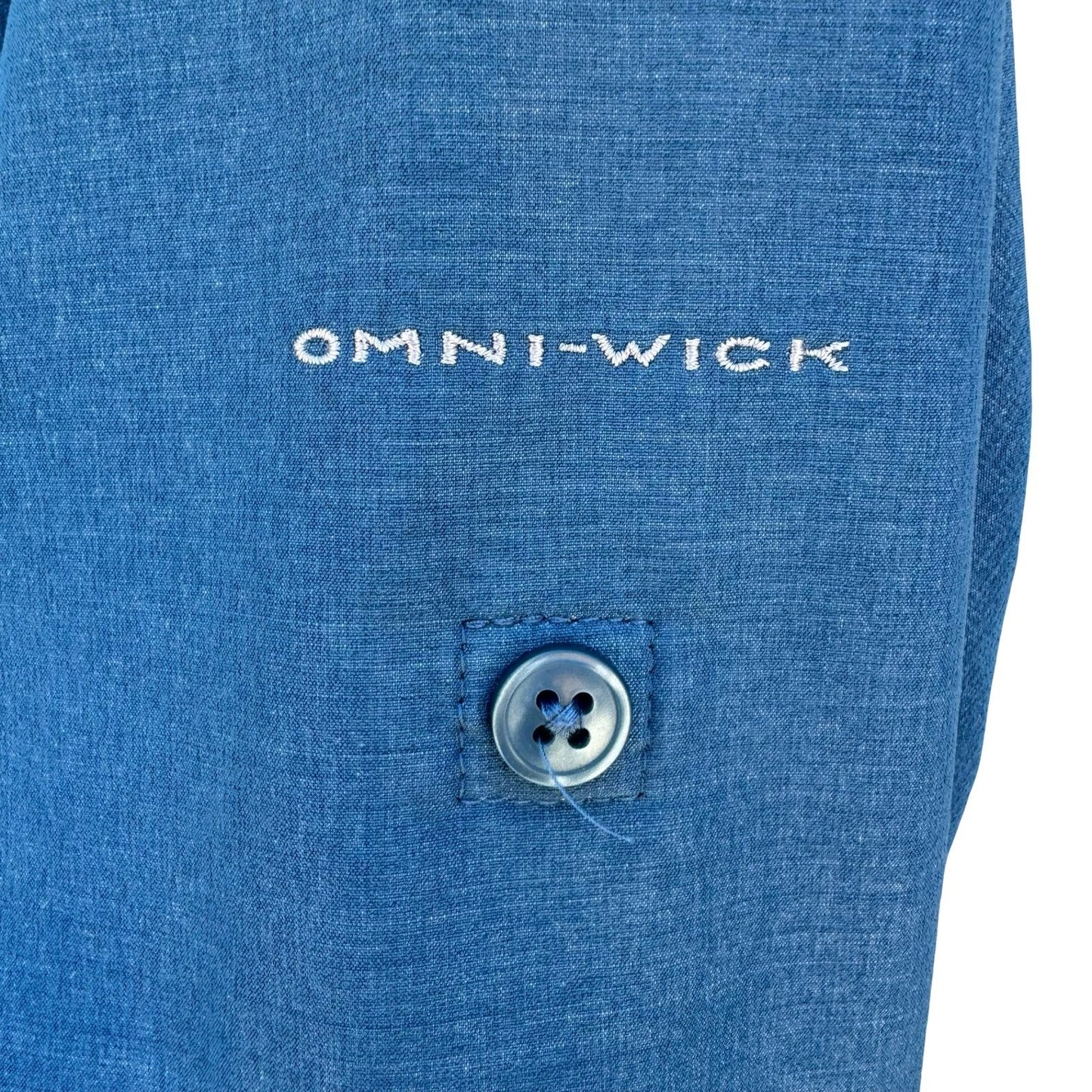 Columbia Mens L Omni-Wick Hiking Outdoor Shirt Blue Hiking Stretch Gorpcore