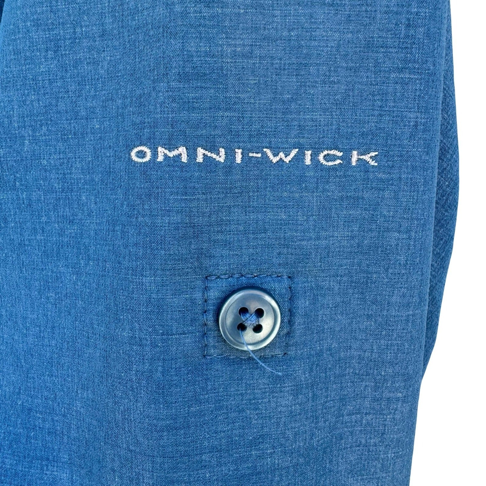 Columbia Mens L Omni-Wick Hiking Outdoor Shirt Blue Hiking Stretch Gorpcore