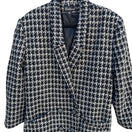Switch Bestrend Vintage Black &amp; White Houndstooth Wool Blend Chic Outerwear Dress Coat 3 image