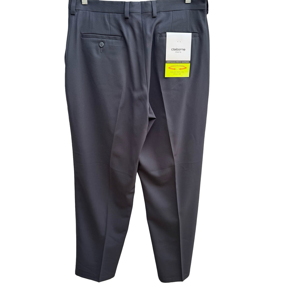 Claiborne Professional Gabardine Dress Pants Charcoal Mens 34x32 017894-075 NEW
