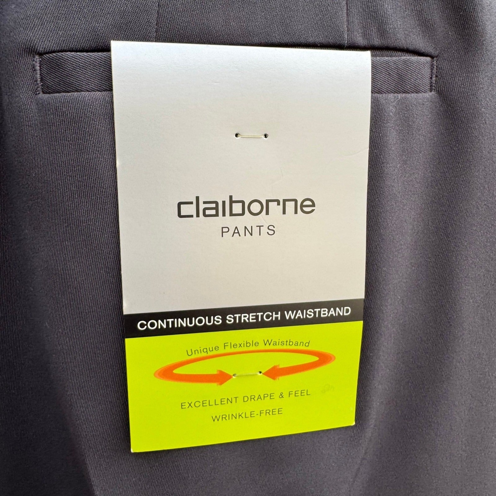 Claiborne Professional Gabardine Dress Pants Charcoal Mens 34x32 017894-075 NEW