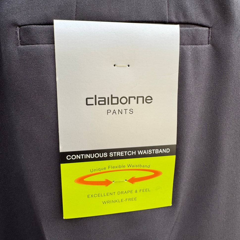 Claiborne Professional Gabardine Dress Pants Charcoal Mens 34x32 017894-075 NEW
