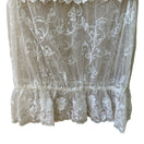 Switch Forever 21 Coquette Floral Embroidered Sheer Mesh Lace Ruffle Peplum Blouse S 3 image