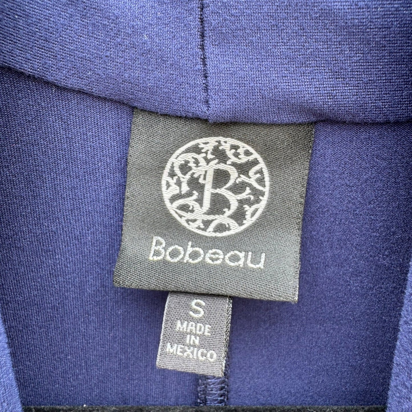 Bobeau Womens Navy Blue Open Front Shawl Collar Draped Knit Cardigan Size Small