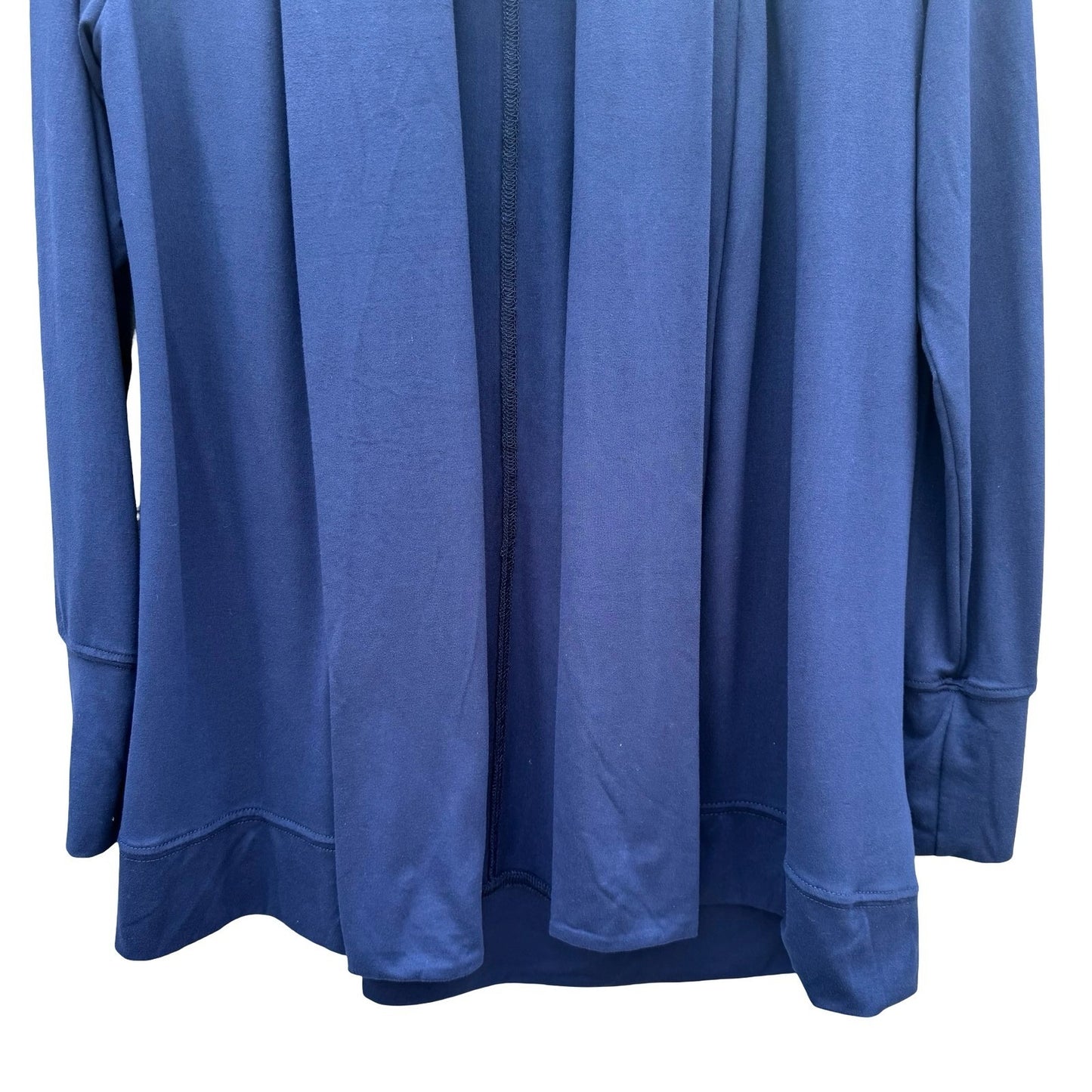 Bobeau Womens Navy Blue Open Front Shawl Collar Draped Knit Cardigan Size Small