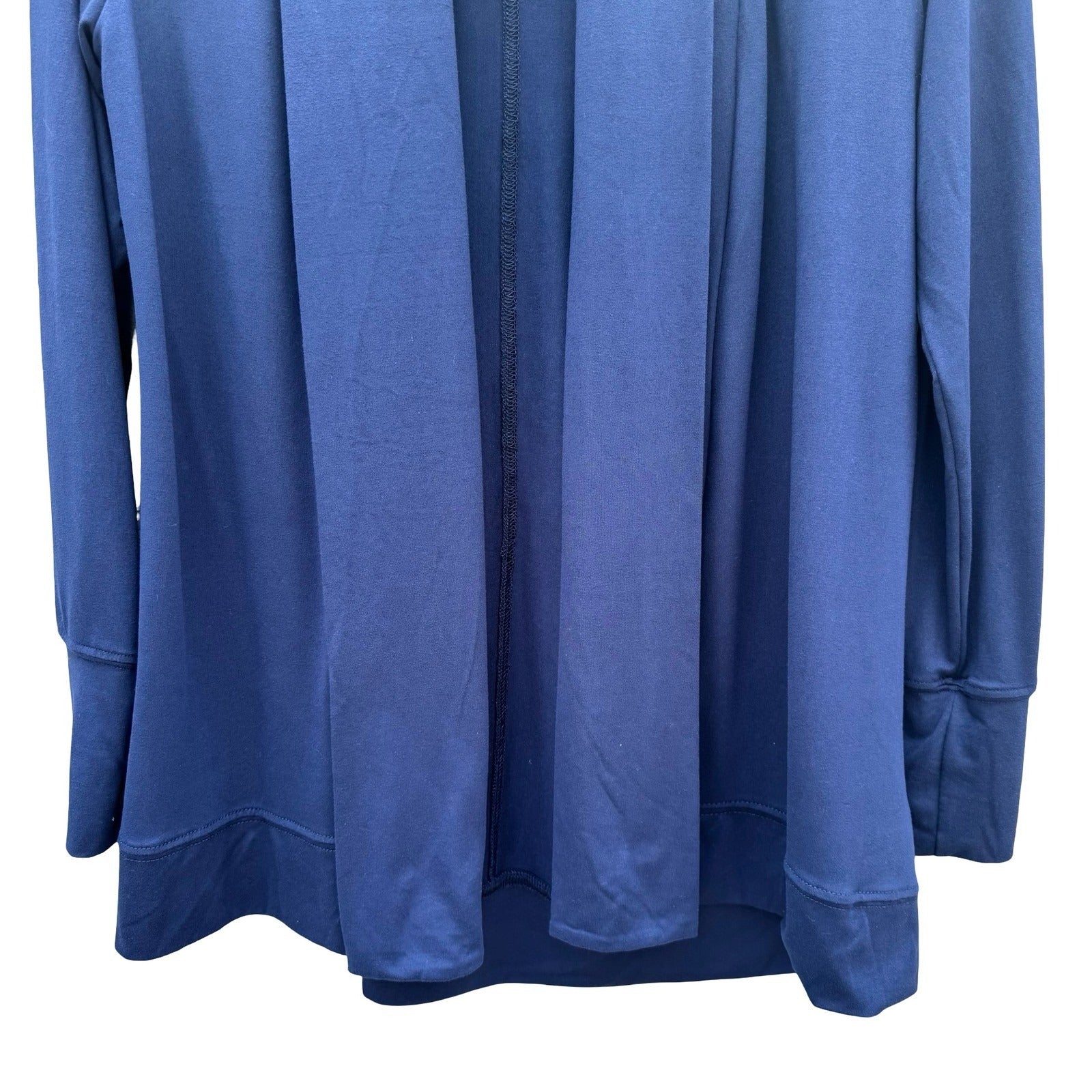 Bobeau Womens Navy Blue Open Front Shawl Collar Draped Knit Cardigan Size Small
