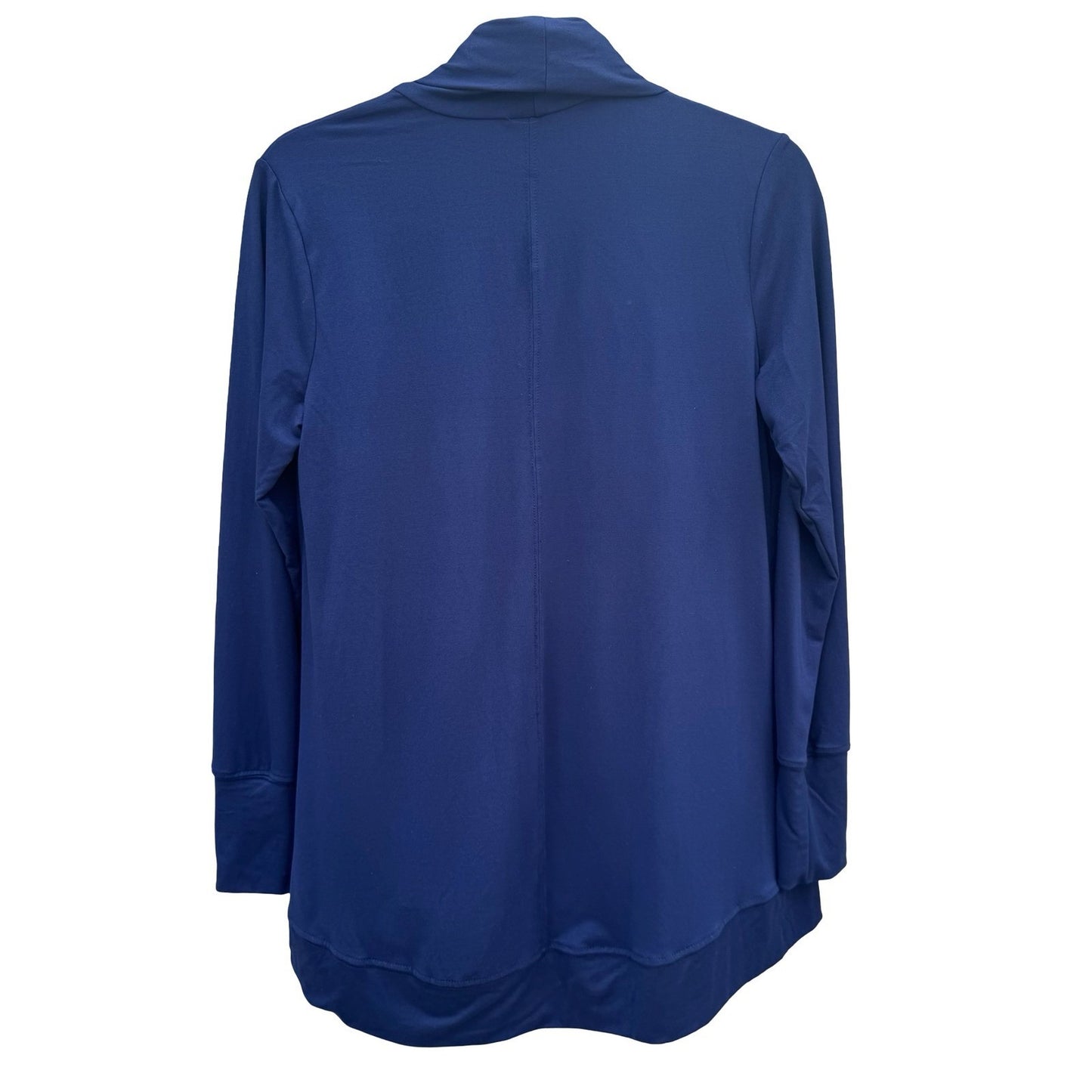 Bobeau Womens Navy Blue Open Front Shawl Collar Draped Knit Cardigan Size Small