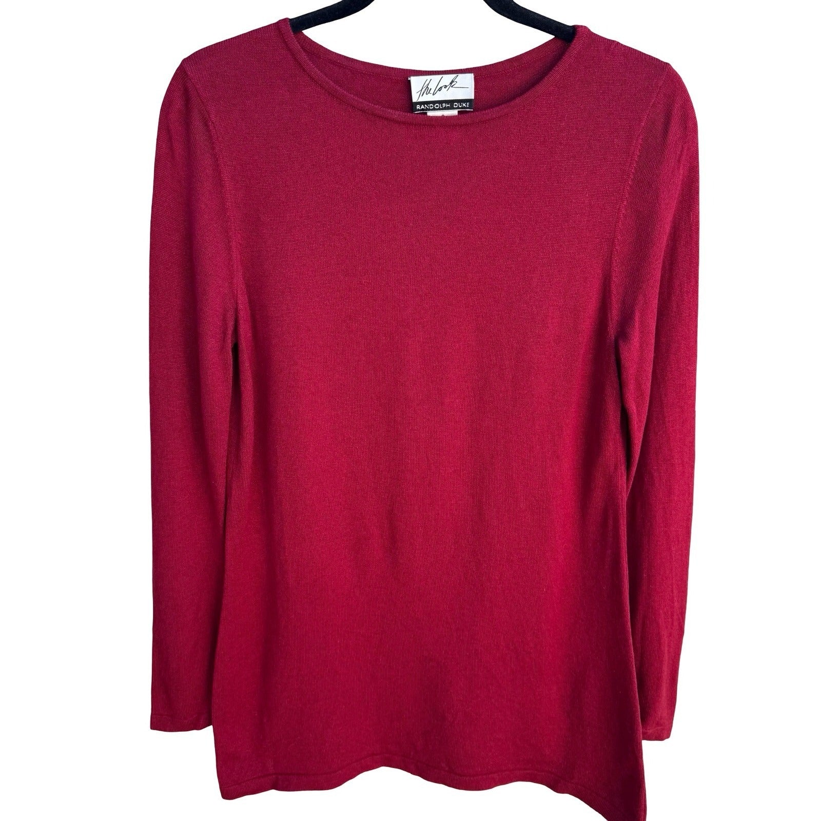 Randolph Duke The Look Womens Silk Cashmere Sweater Berry Red Minimalist Luxury