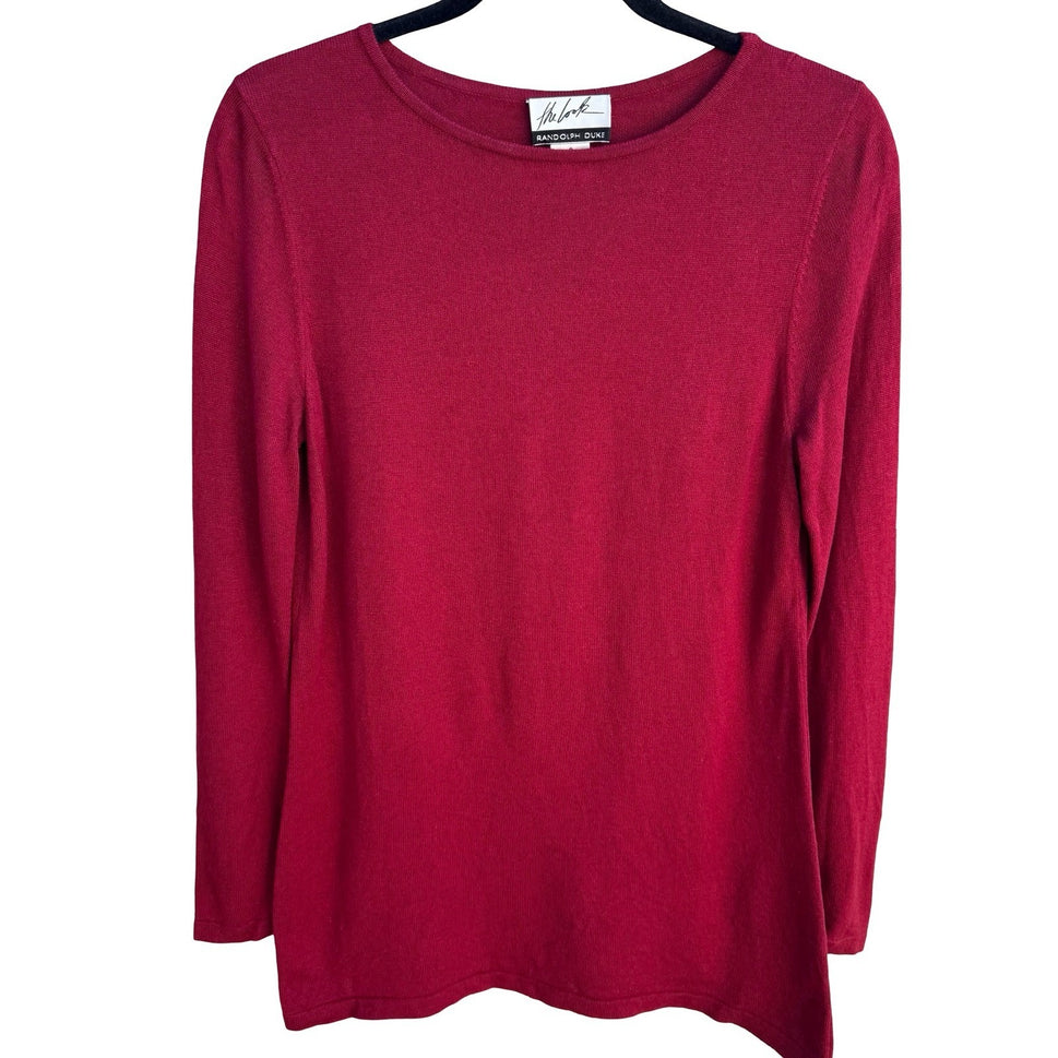 Randolph Duke The Look Womens Silk Cashmere Sweater Berry Red Minimalist Luxury