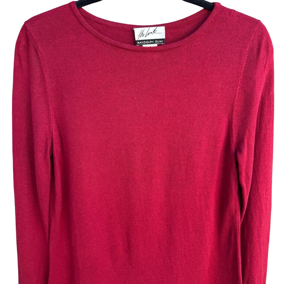Randolph Duke The Look Womens Silk Cashmere Sweater Berry Red Minimalist Luxury