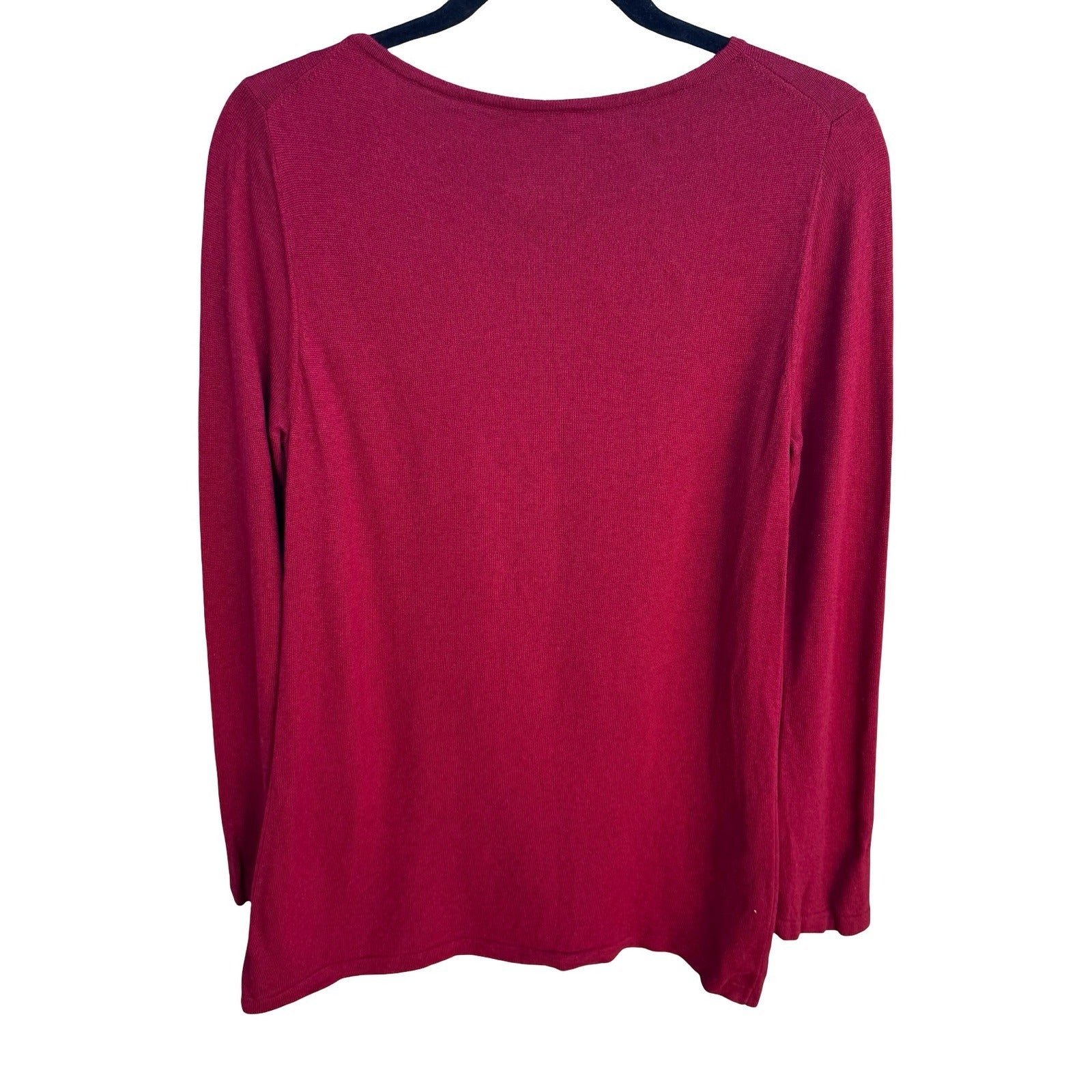Randolph Duke The Look Womens Silk Cashmere Sweater Berry Red Minimalist Luxury