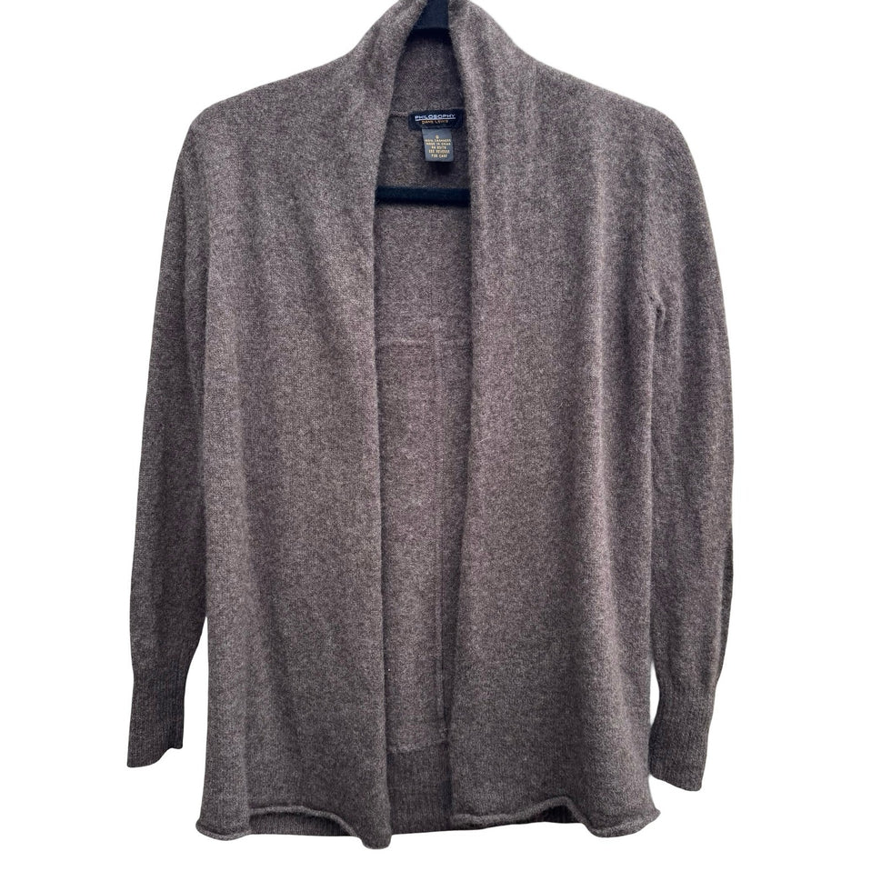 Philosophy Dane Lewis 100% Cashmere Quiet Luxury Preppy Open Front Cardigan S