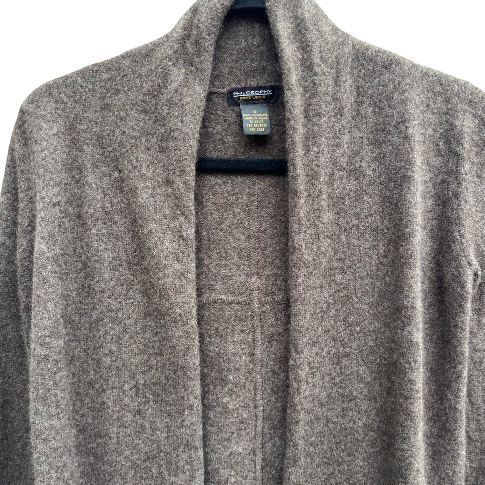 Philosophy Dane Lewis 100% Cashmere Quiet Luxury Preppy Open Front Cardigan S