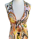 Switch Zara Mod Retro 70s Style Boho Resortwear Paisley Halter Backless Midi Dress XS 3 image