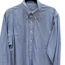 Switch IZOD Vintage Mens Blue Striped 80s 2-Ply Pinpoint Oxford Shirt 16.5 32/33 L 3 image