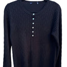 Switch Express Vintage Y2K Womens Black Cable Knit Long Sleeve Button Henley Sweater S 2 image