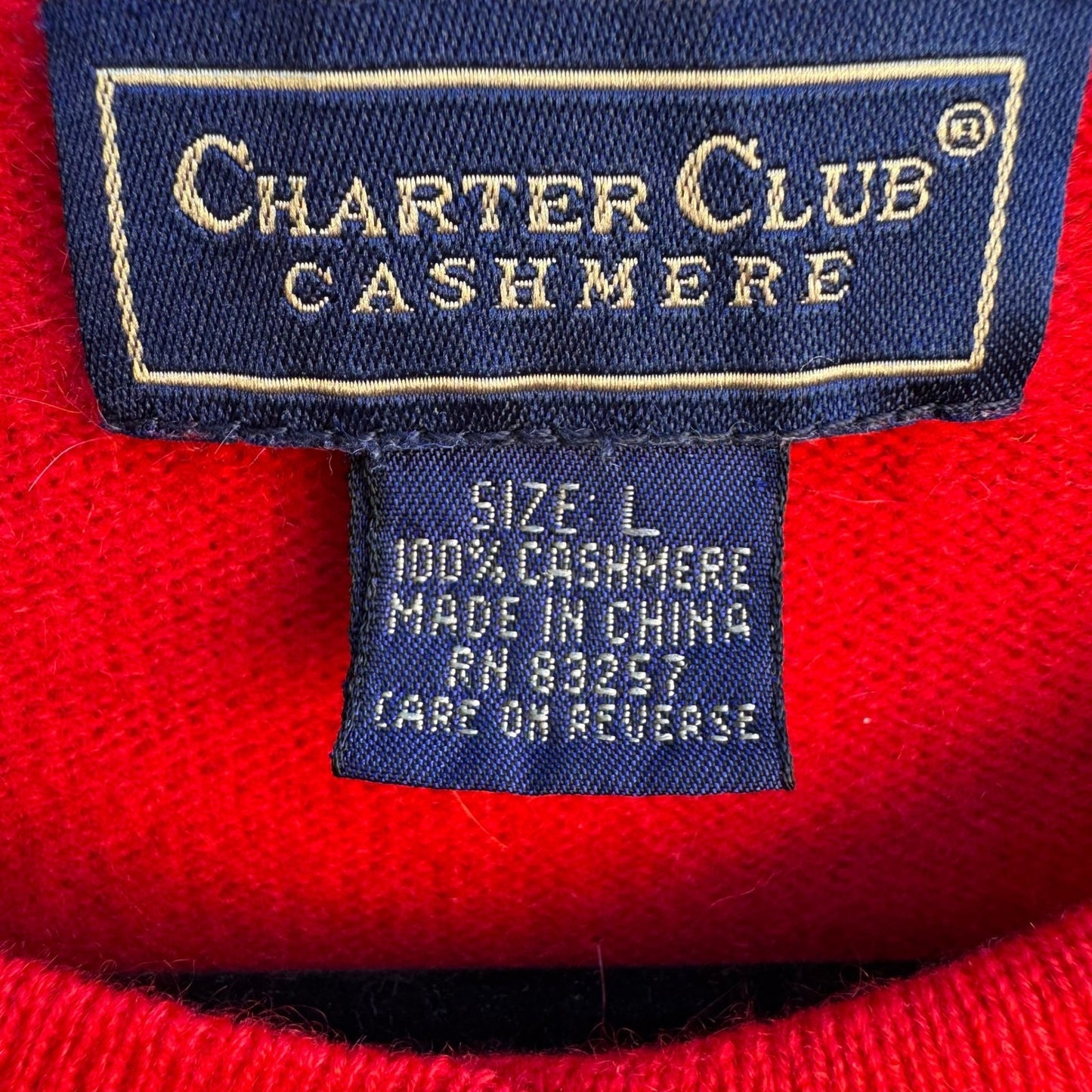Charter Club Luxury Cashmere Old Money Preppy Minimalist Cardigan Sweater Red L