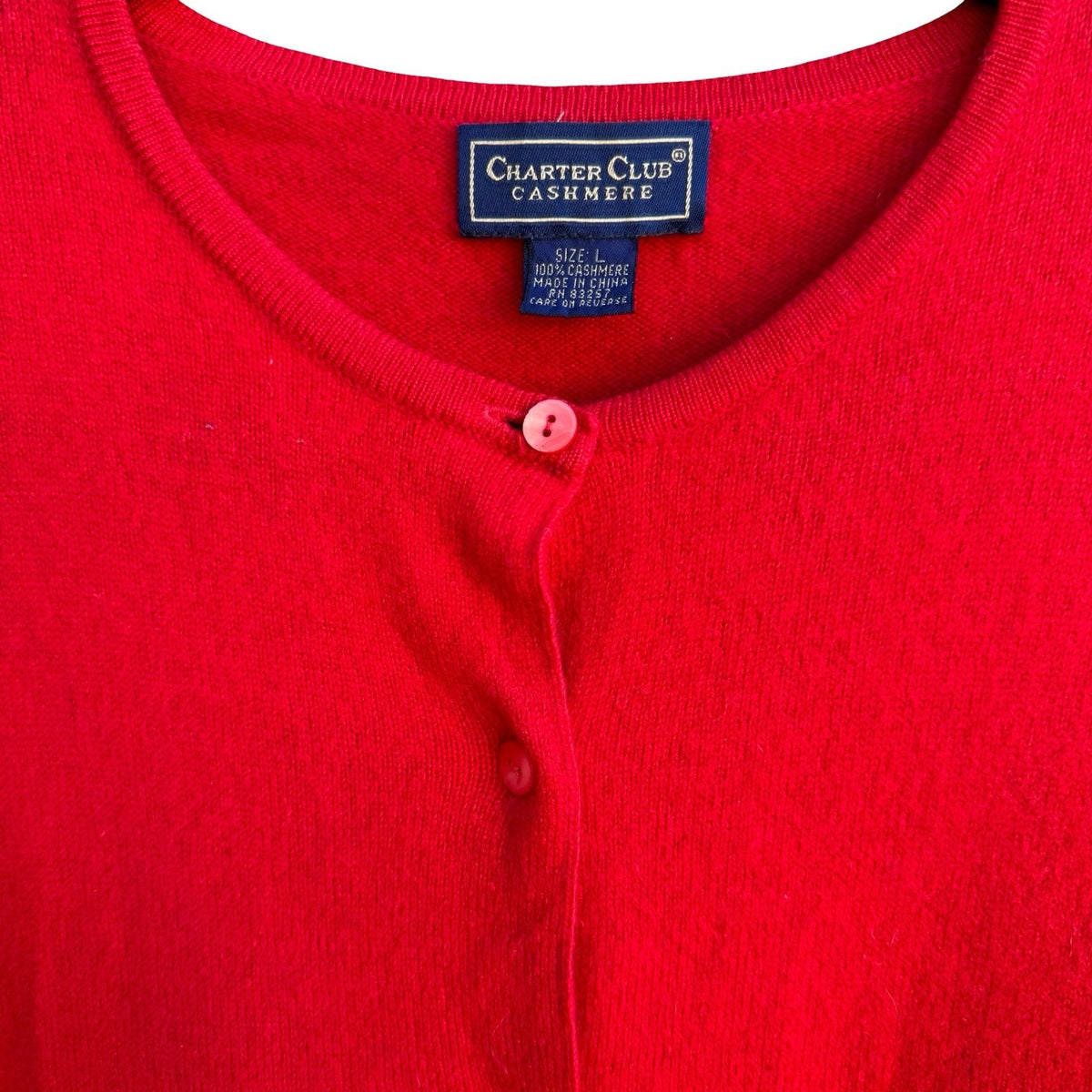 Charter Club Luxury Cashmere Old Money Preppy Minimalist Cardigan Sweater Red L