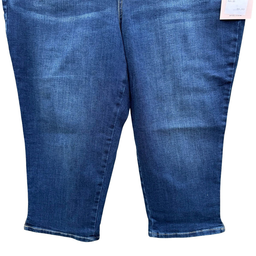 NYDJ Women Dark Wash Cool Embrace Lift Tuck High Rise Capri Jeans Size 14 NEW