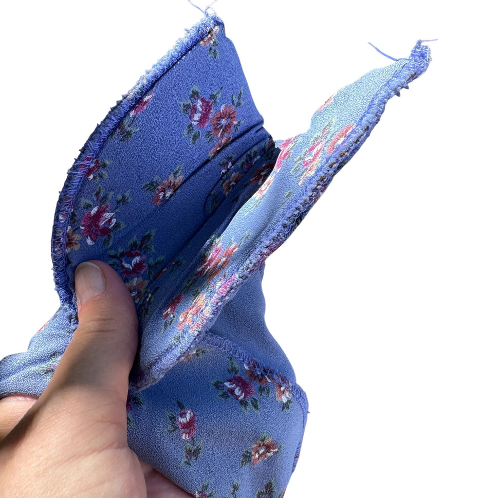 RJ Stevens Petites Vintage Womens Festival Blue Floral Short Sleeve Romper 10