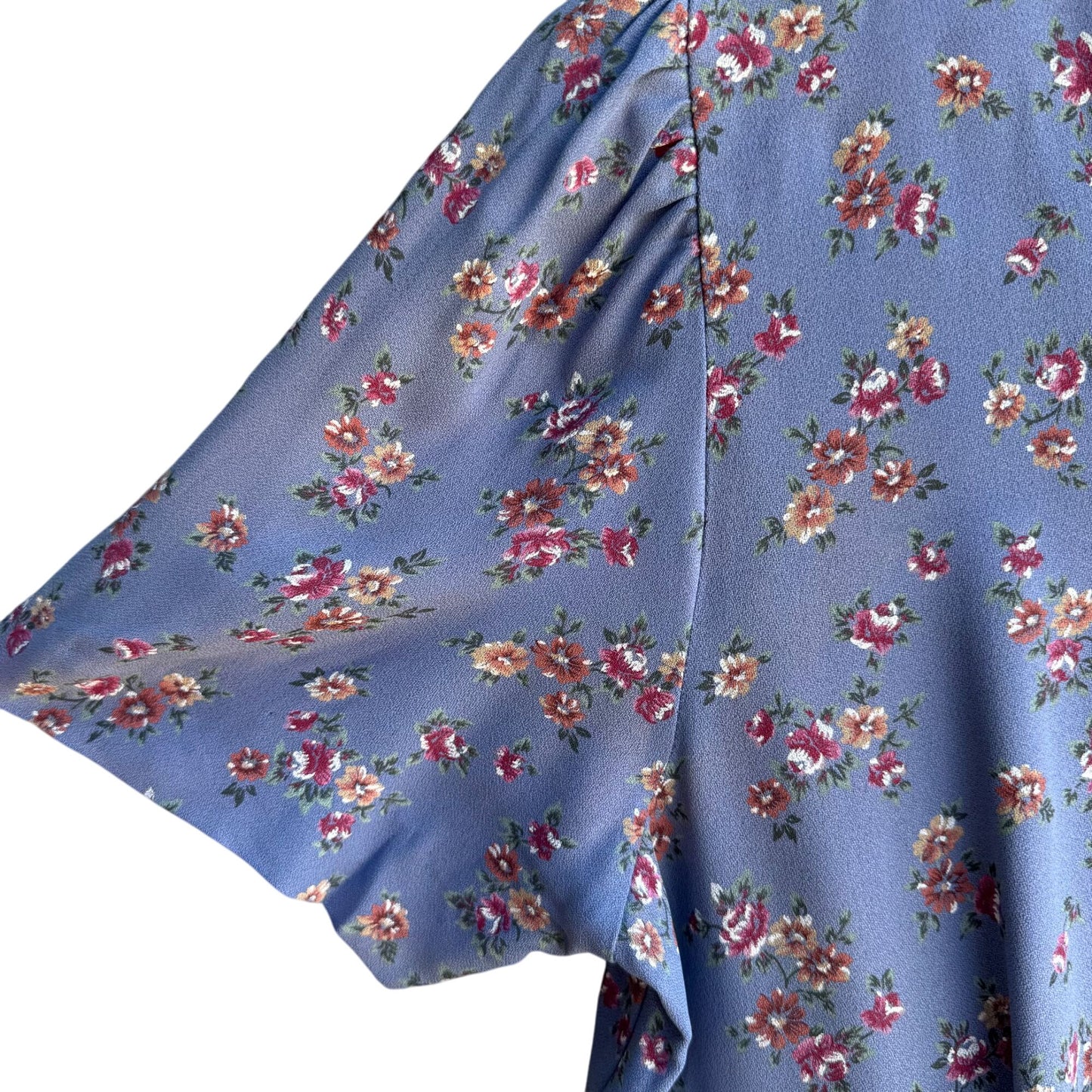 RJ Stevens Petites Vintage Womens Festival Blue Floral Short Sleeve Romper 10