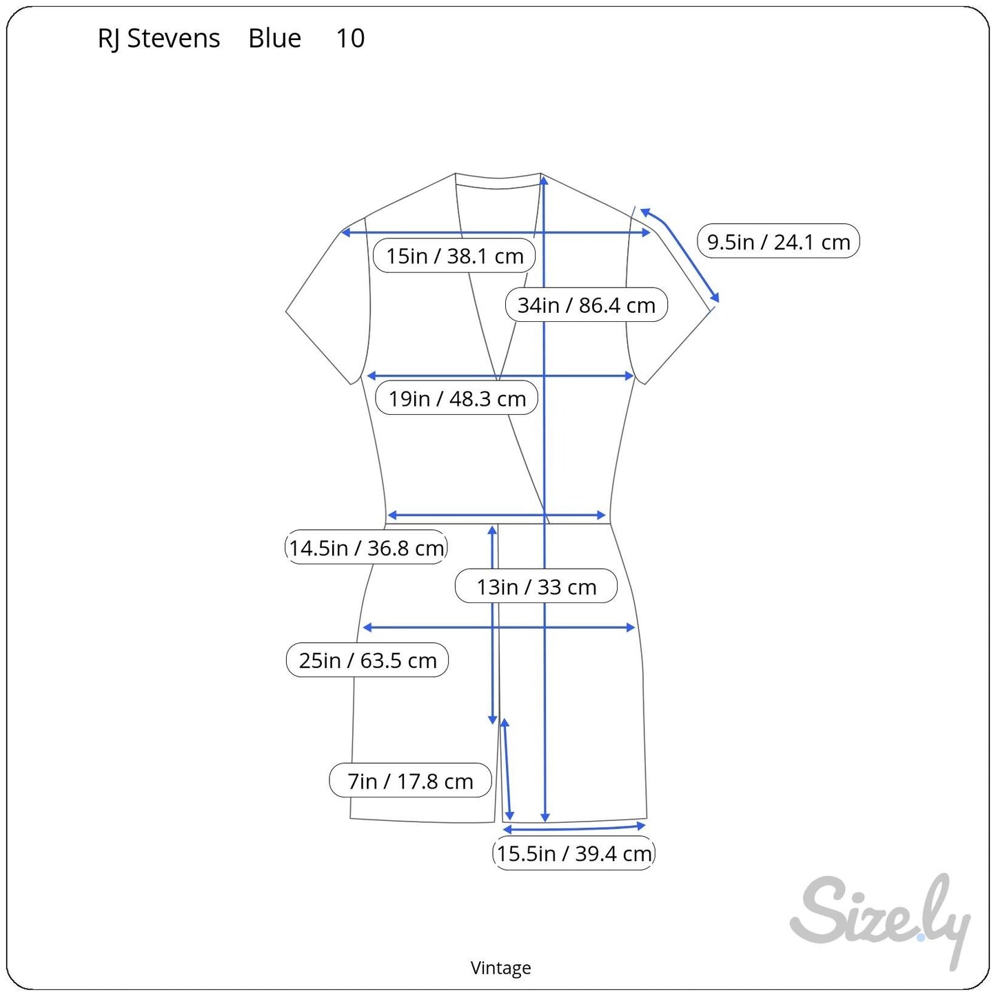 RJ Stevens Petites Vintage Womens Festival Blue Floral Short Sleeve Romper 10