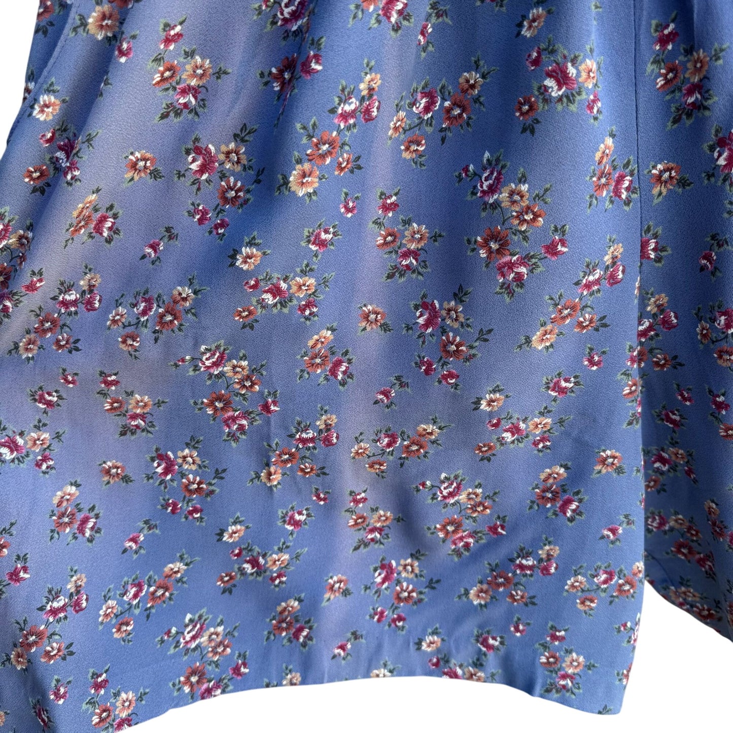 RJ Stevens Petites Vintage Womens Festival Blue Floral Short Sleeve Romper 10