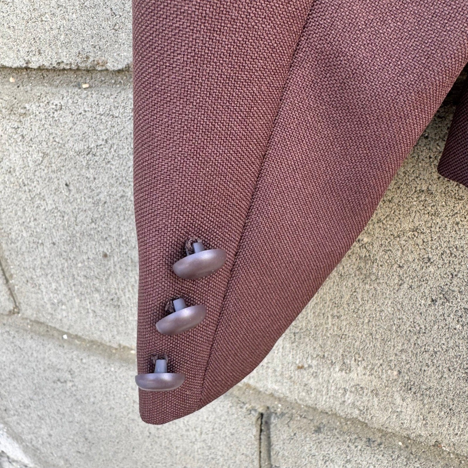 Vintage Brown Lined Skirt Suit Set Split Collar Jacket Pencil Skirt Professional
