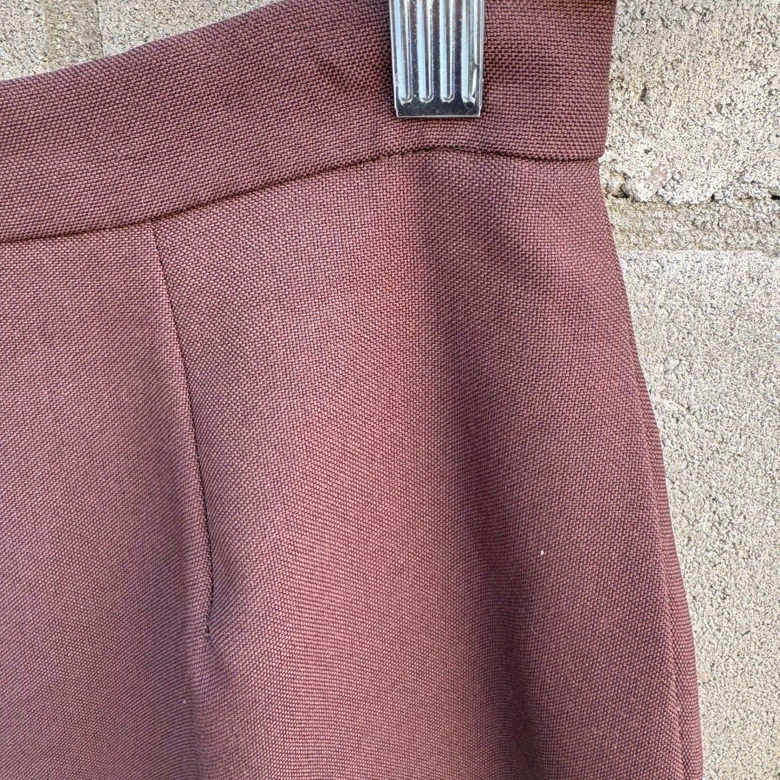 Vintage Brown Lined Skirt Suit Set Split Collar Jacket Pencil Skirt Professional