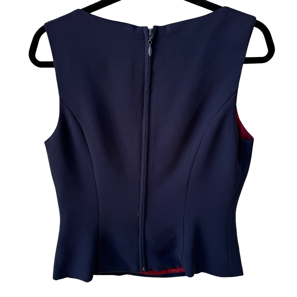 111 State Vintage 90s Minimalist Professional Sleeveless Boat Neck Tailored Top