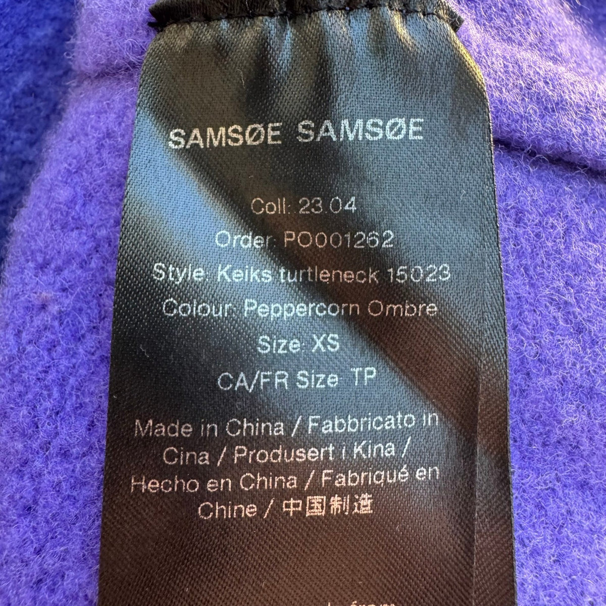 Samsoe Samsoe Keiks Ombre Wool Oversized Scandi Nordic Turtleneck Sweater XS