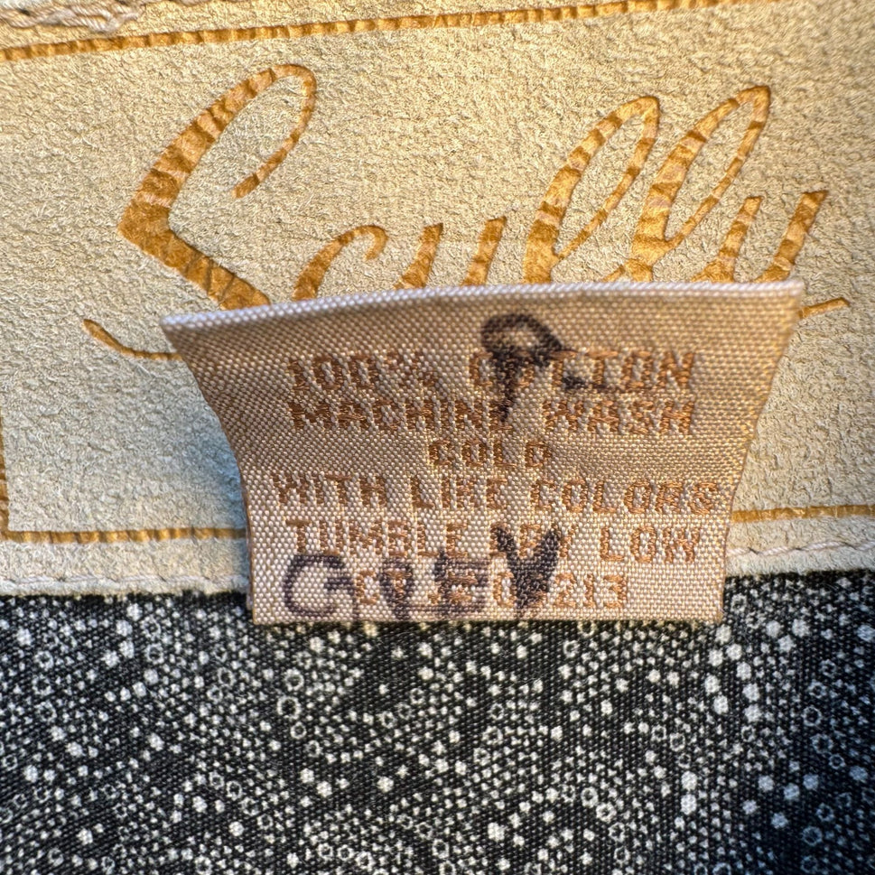 Scully Vintage Mens Band Collar Paisley Western Long Sleeve Blue Gray Shirts XL