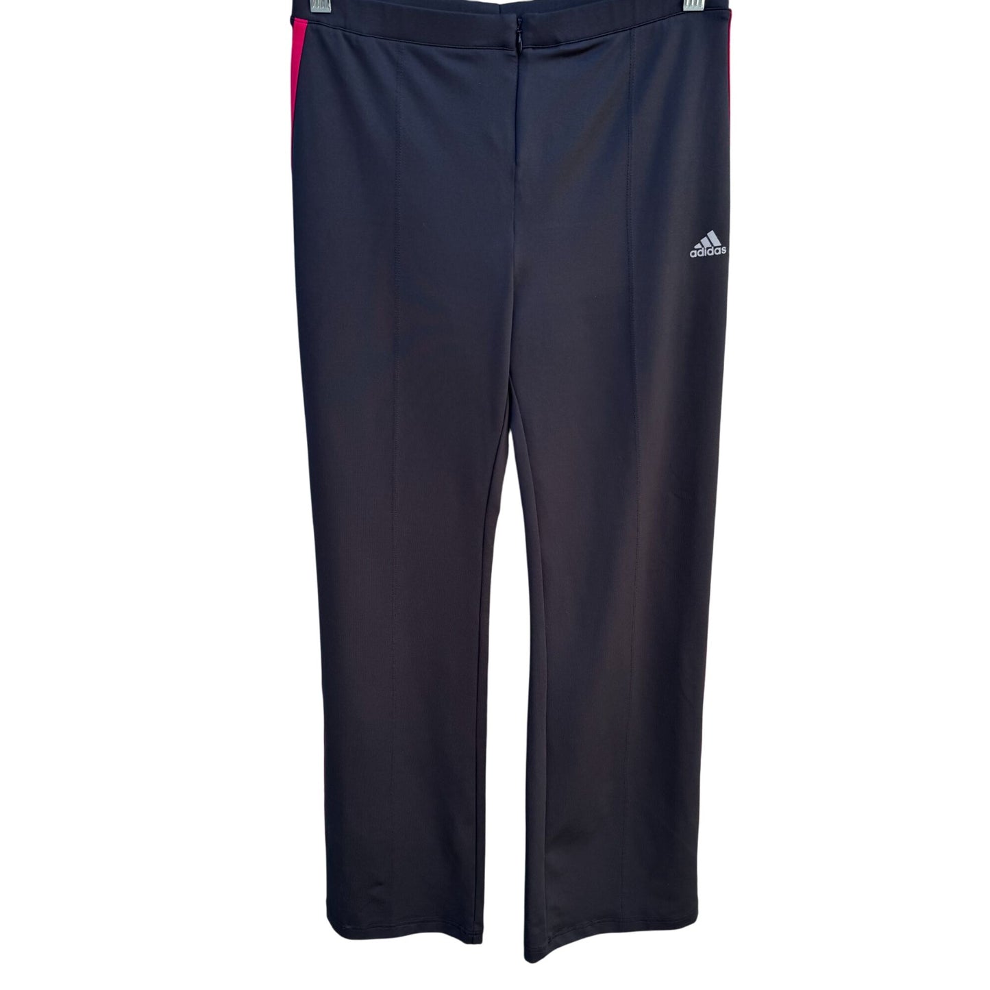 Adidas Climalite Vintage Y2K Black Pink Stripe Zip Track Yoga Pants Womens M