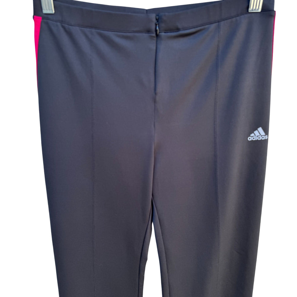 Adidas Climalite Vintage Y2K Black Pink Stripe Zip Track Yoga Pants Womens M